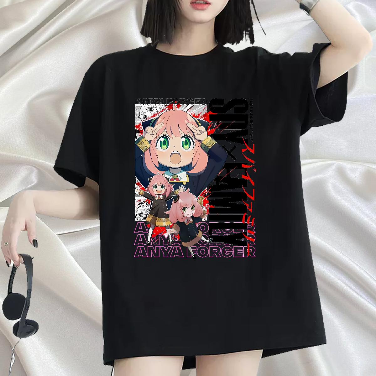 Fashion New T Shirts Women Breathable Crew Neck Cartoon Anime Tees Sports Casual Loose fit Woman Tshirt