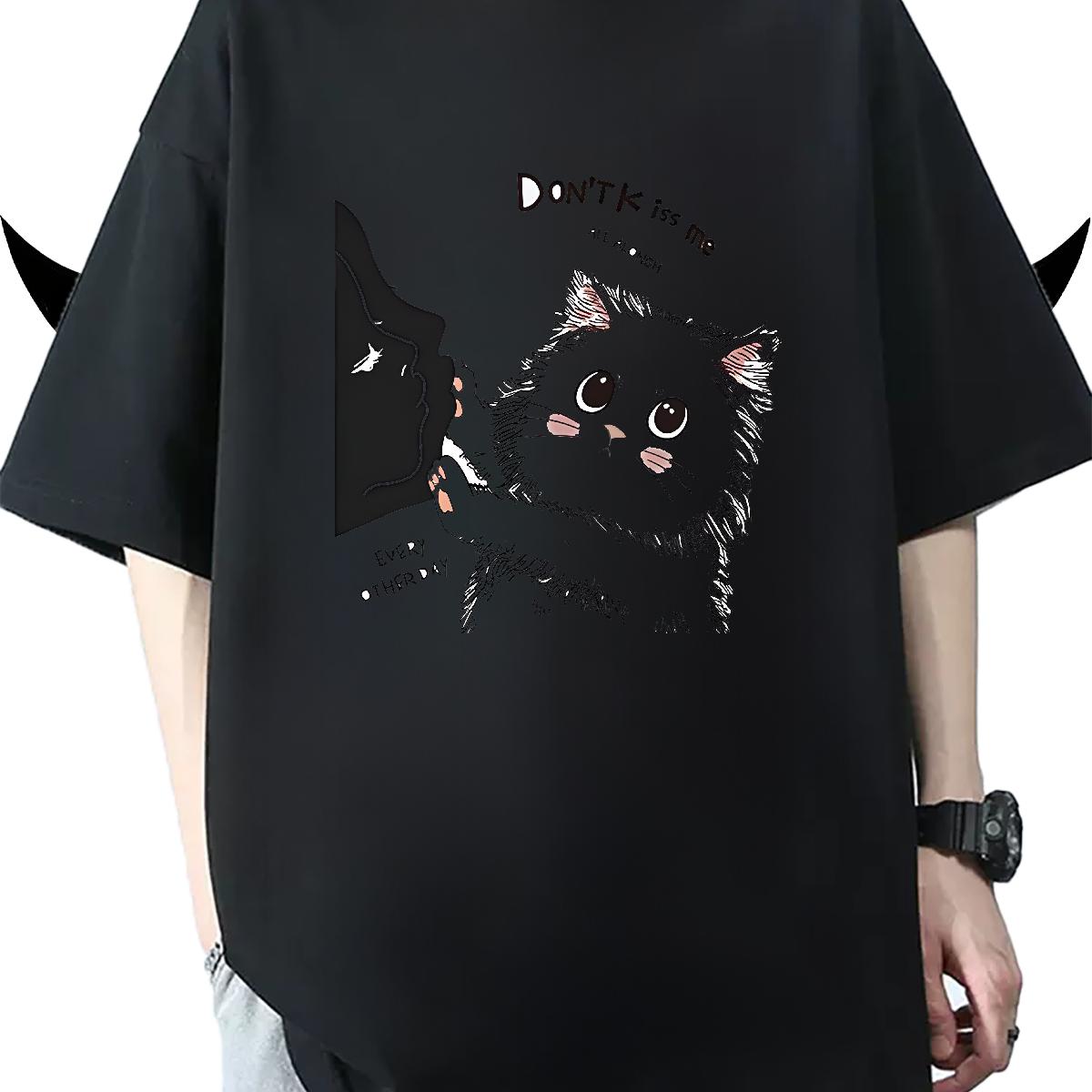 DIY T-Shirts for Men Black Oversized Daily Outfit Men Clothes T-Shirt Cotton Breathable Classic