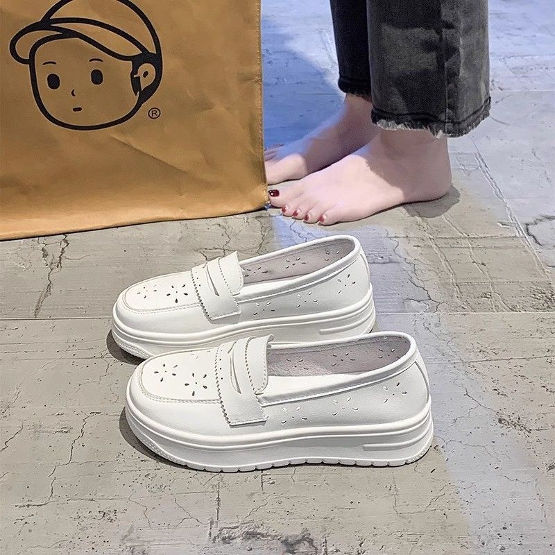 2024 Spring Summer Nurse for Women with Hollow Soft Bottom, Breathable and Anti slip New Hole Medical Single Shoes, White Shoes hurenlakeshoes