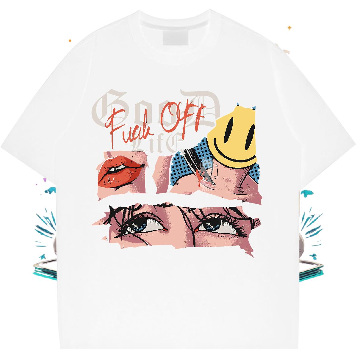 Wholesale Mens T Shirts High Street Hip Hop Short Sleeve Cotton O-Neck Tshirt for Man Woman Casual New Cartoon Print Tops Tees