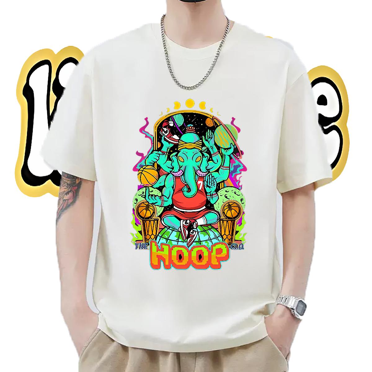 Soft Men Tees Short Sleeve Cotton O-Neck Street wear Hip Hop Men T Shirts Cartoon Printing S-3XL Classic Tee Shirt