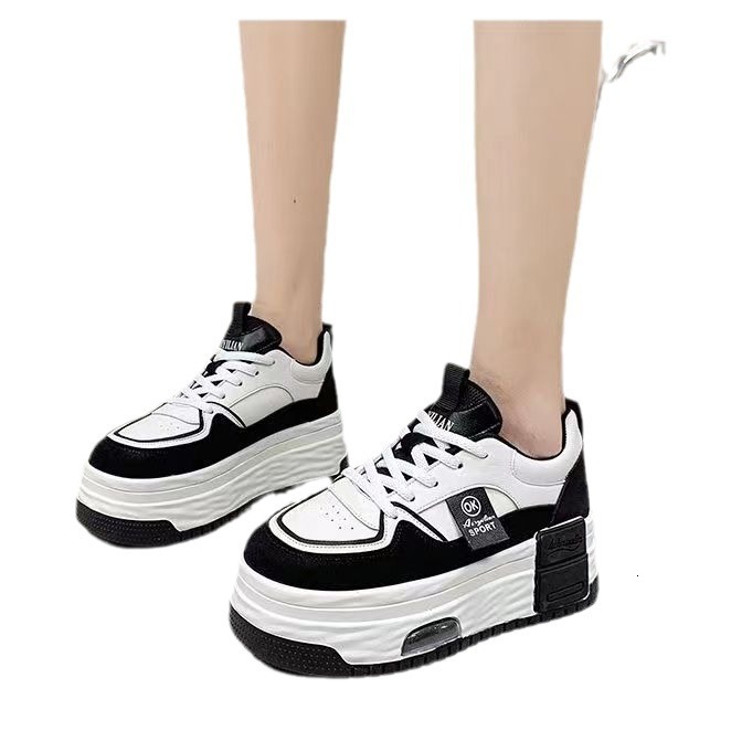 ddmynov Famous internet celebrity 2024 new super hot sports white thick sole chic versatile niche canvas board shoes for women