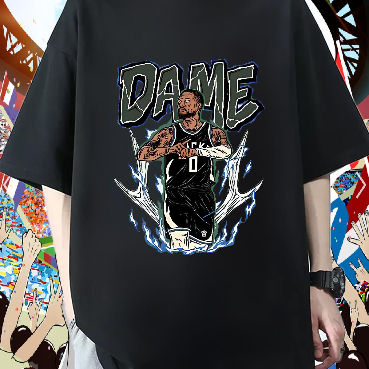 Cool Tshirts Round Neck Short Sleeve Anime Printing Street T-Shirts for Men DIY 2024 New Tees