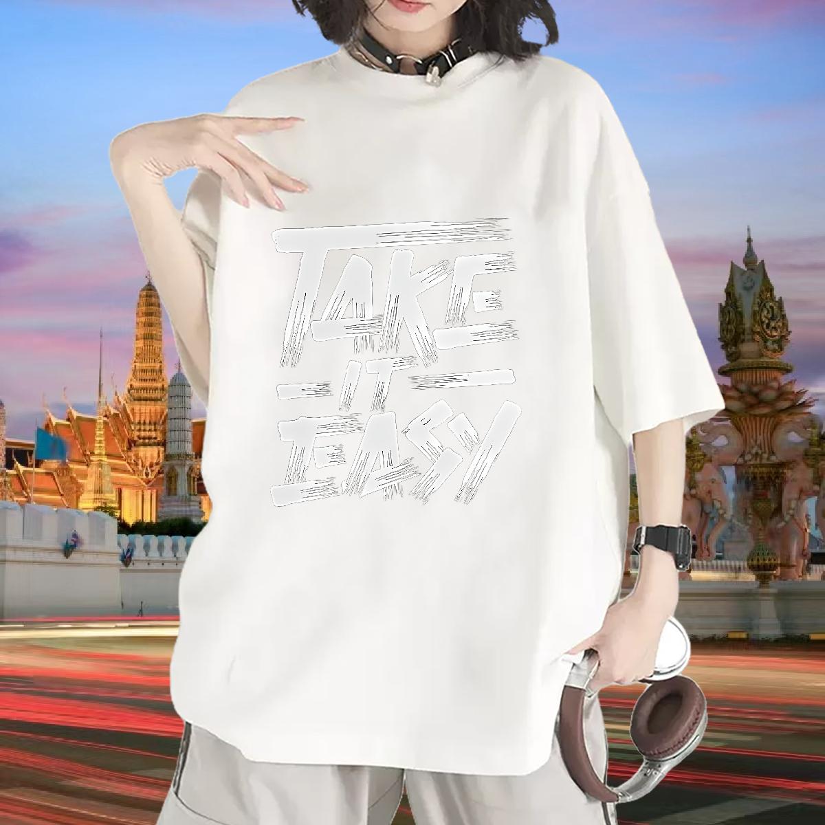 Cotton Breathable Short Sleeve T Shirt For Woman 2024 DIY Hip Hop Unisex Tshirts Custom Printing Nice Top Shirts