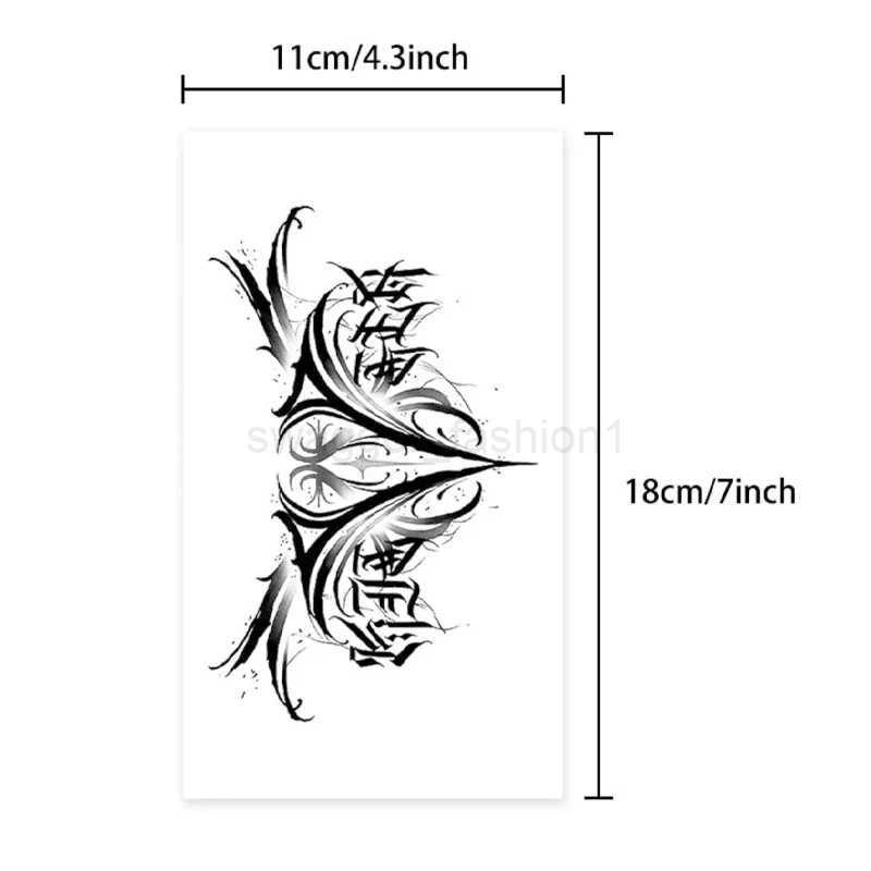 Semi-permanent Waterproof Tattoo Stickers Sexy Succubus Ladies Fake Tattoo Waist Abdomen Sticker Temporary Tattos Body ArtB240713