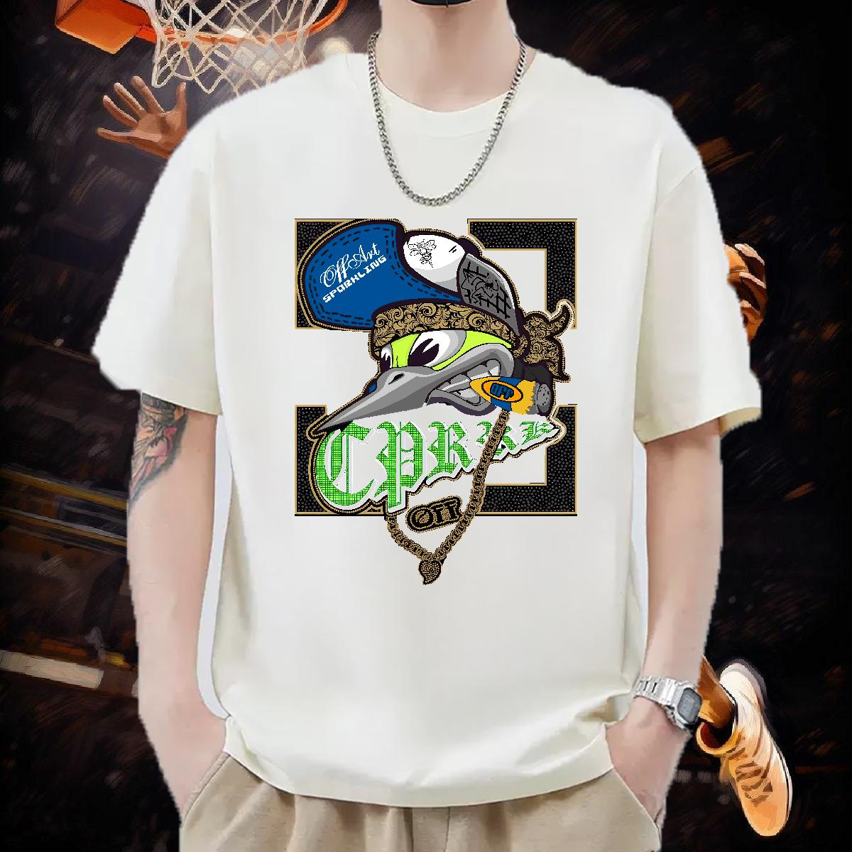 Casual New Mens T Shirts Asian Size Street Casual Men Clothes T-Shirt Round Neck Short Sleeve 5A