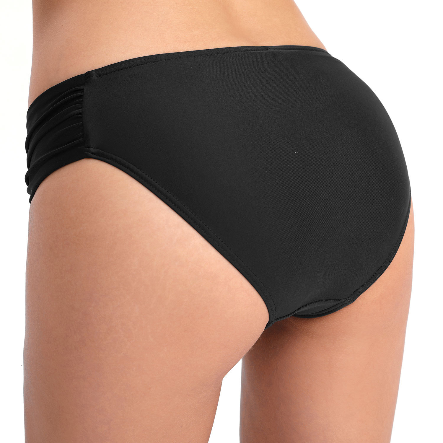 Temperament Ventilation New Conservative Pleated Women's Triangle Pants with Sexy Solid Color Swim Trunks Short Bifurcated Self-cultivation Loose