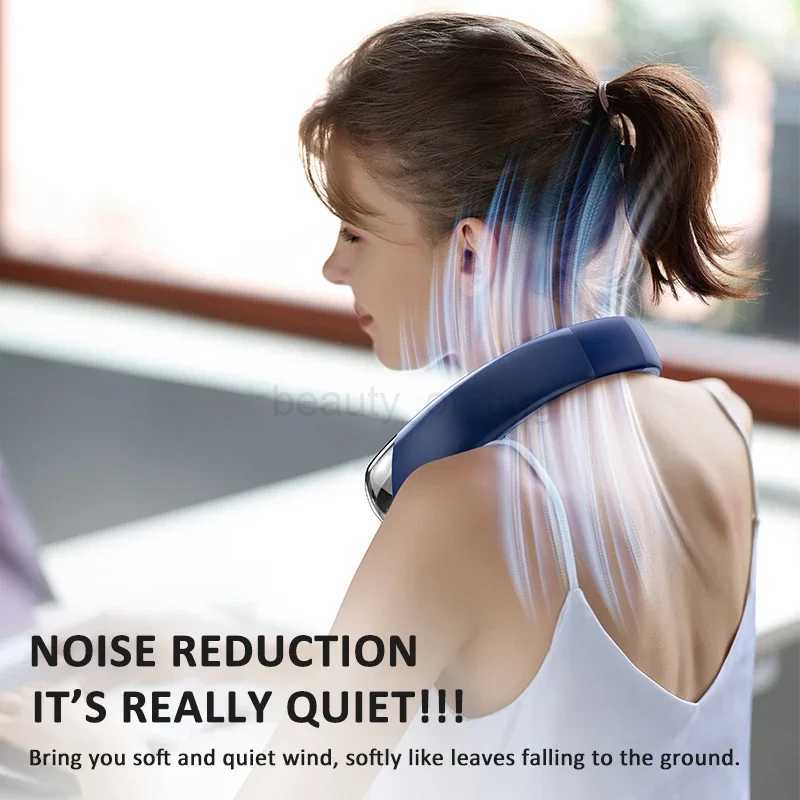 2024 New Portable Air Conditioner Bladeless Neck Fan Mute Portable Fan Air Cooler with LED Digital Display Ultra Long EnduranceCL240712