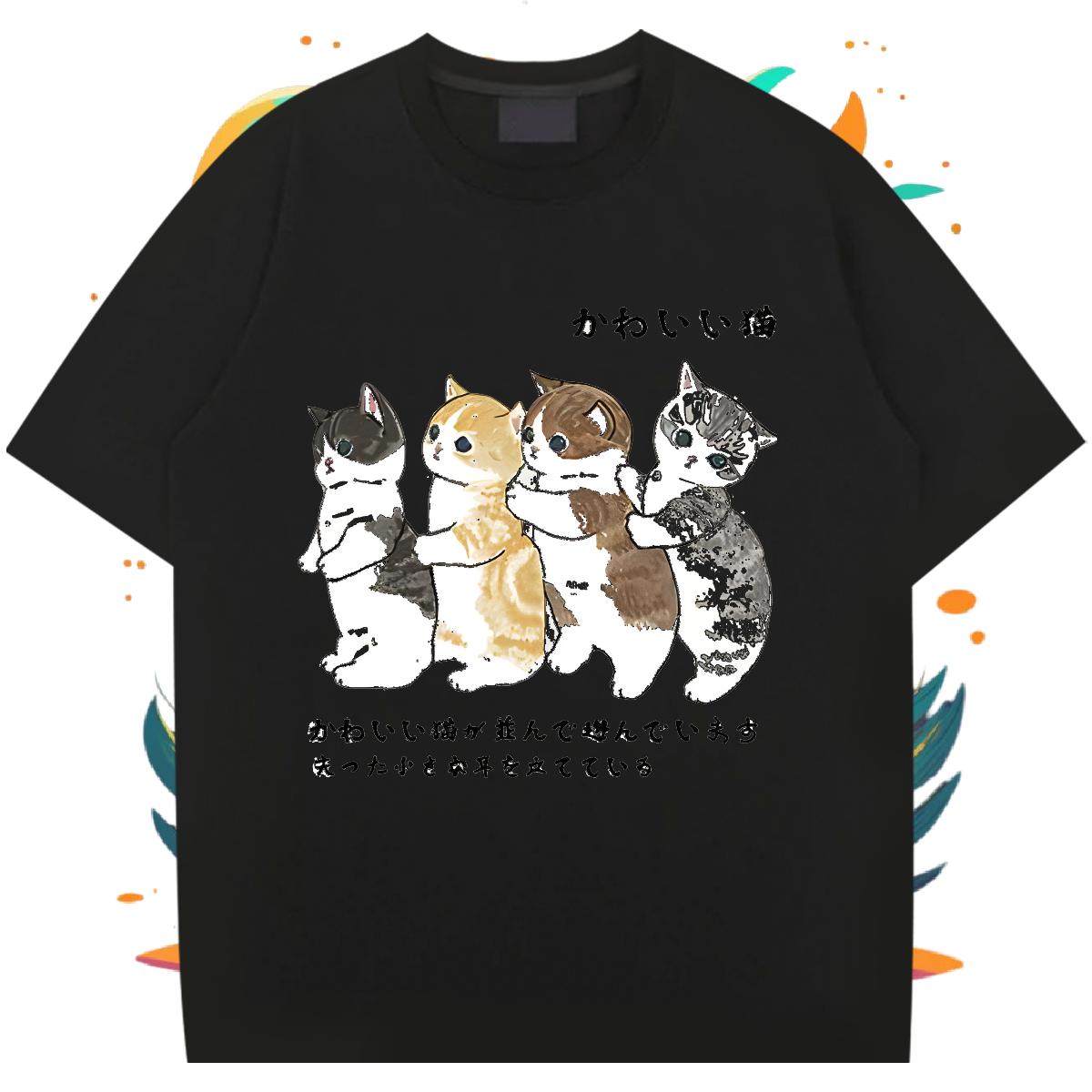 Fashion T Shirts Men DIY Anime Men Tshirts Casual Daily Wear Breathable Crew Neck Cotton Cool Design Polos