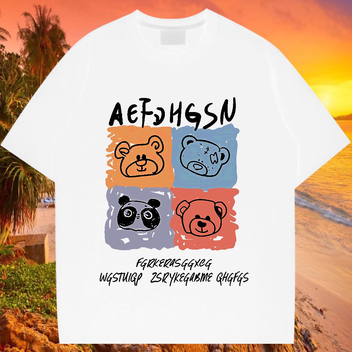 DIY Man T Shirts Skull Street Casual Tshirts Short sleeve Cotton Soft Designer