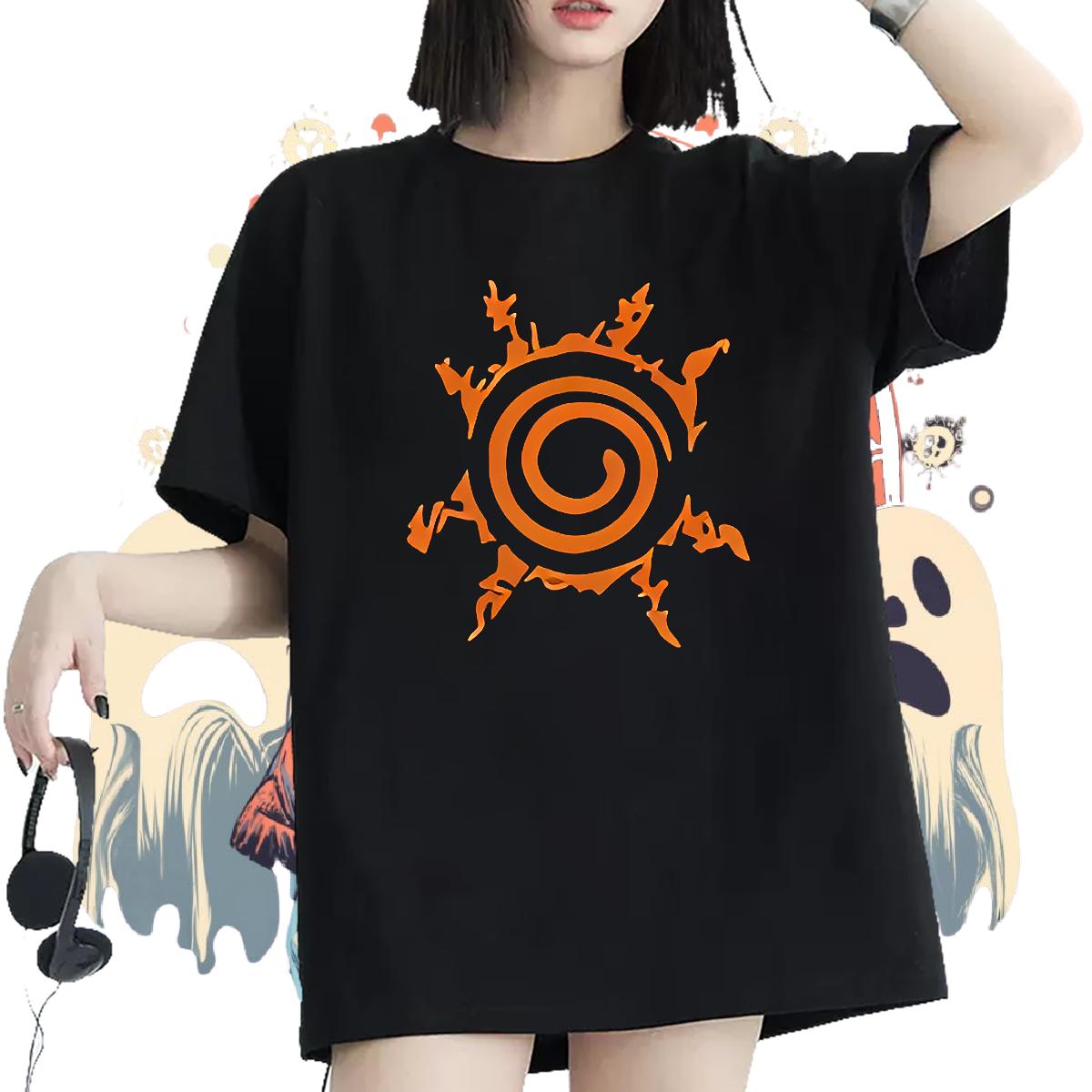 2024 Casual Womens T Shirts Short Sleeve Cotton O-Neck DIY Anime Tees Shirts Spring Summer Loose fit Womens Tshirts