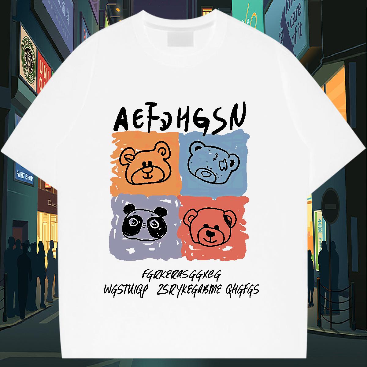 Cool Design Mens Tshirts Round Neck Short Sleeve Street wear Hip Hop T shirt Anime Print Customized Tops Tees