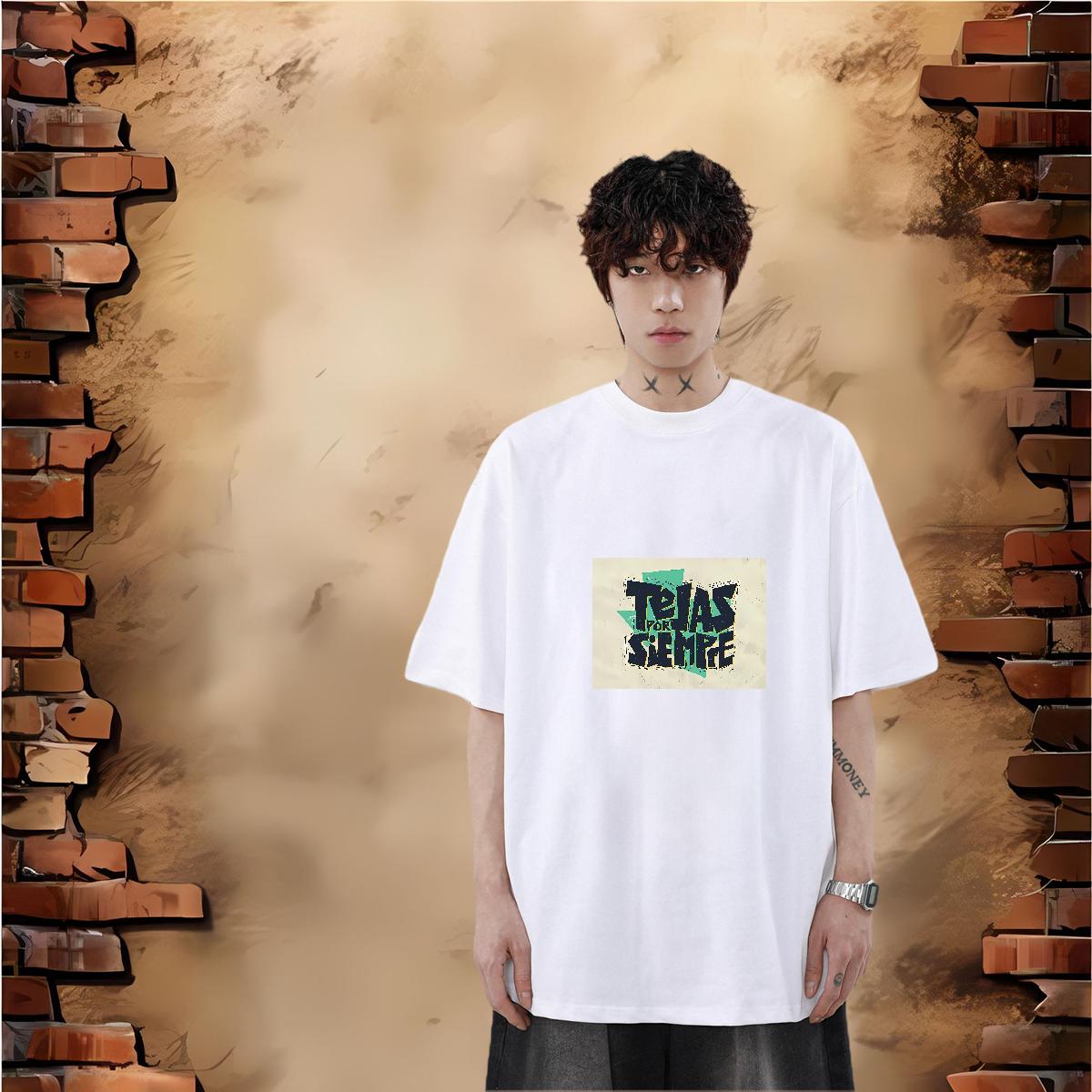 Unisex Men Tshirts Crew Neck Cotton High Street Hip Hop Man T Shirts Black Oversized Custom Top Tees