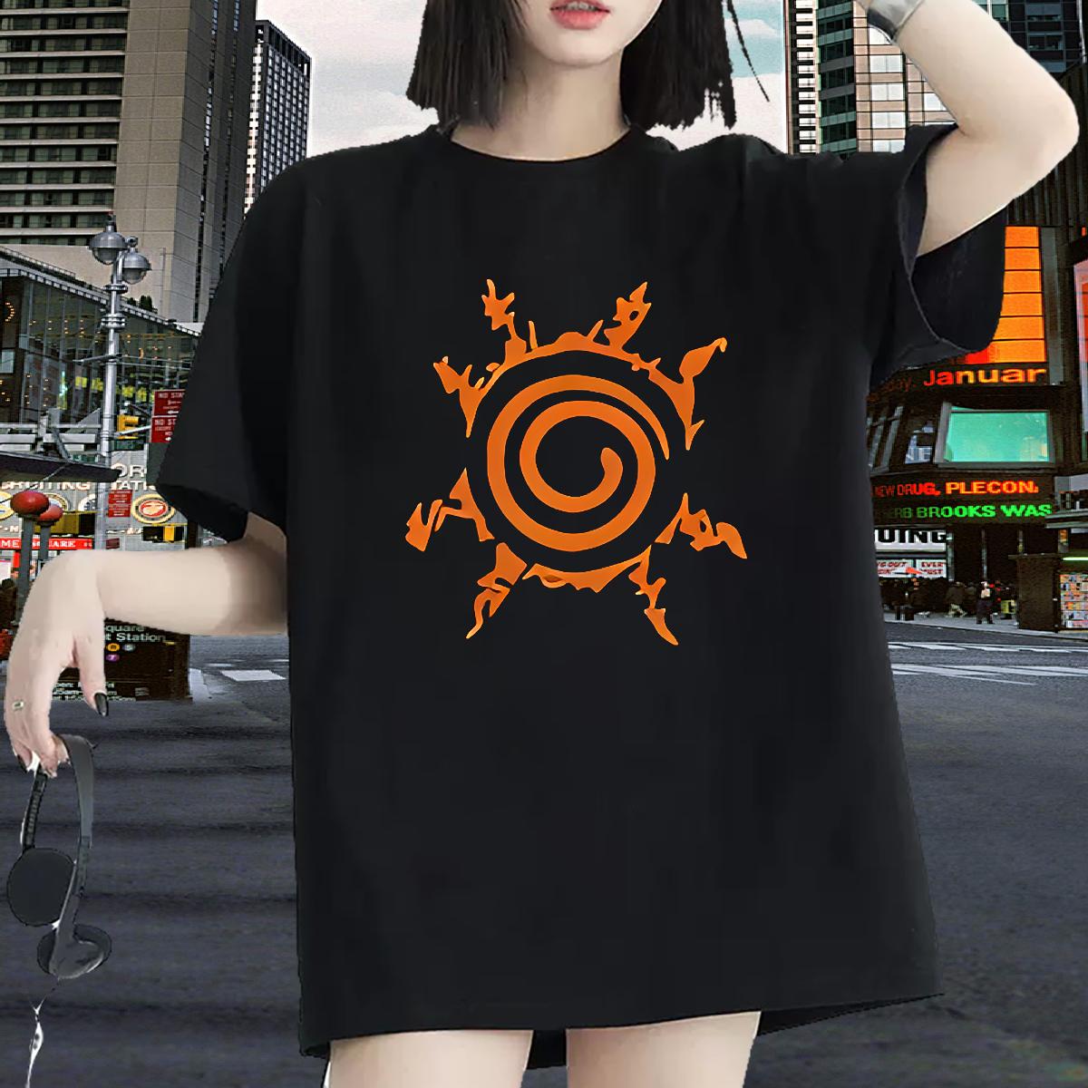 Fashion Womens T Shirts Breathable Crew Neck Cotton DIY Anime Printed Wear Hip Hop Street Unisex Tshirt for Man Woman