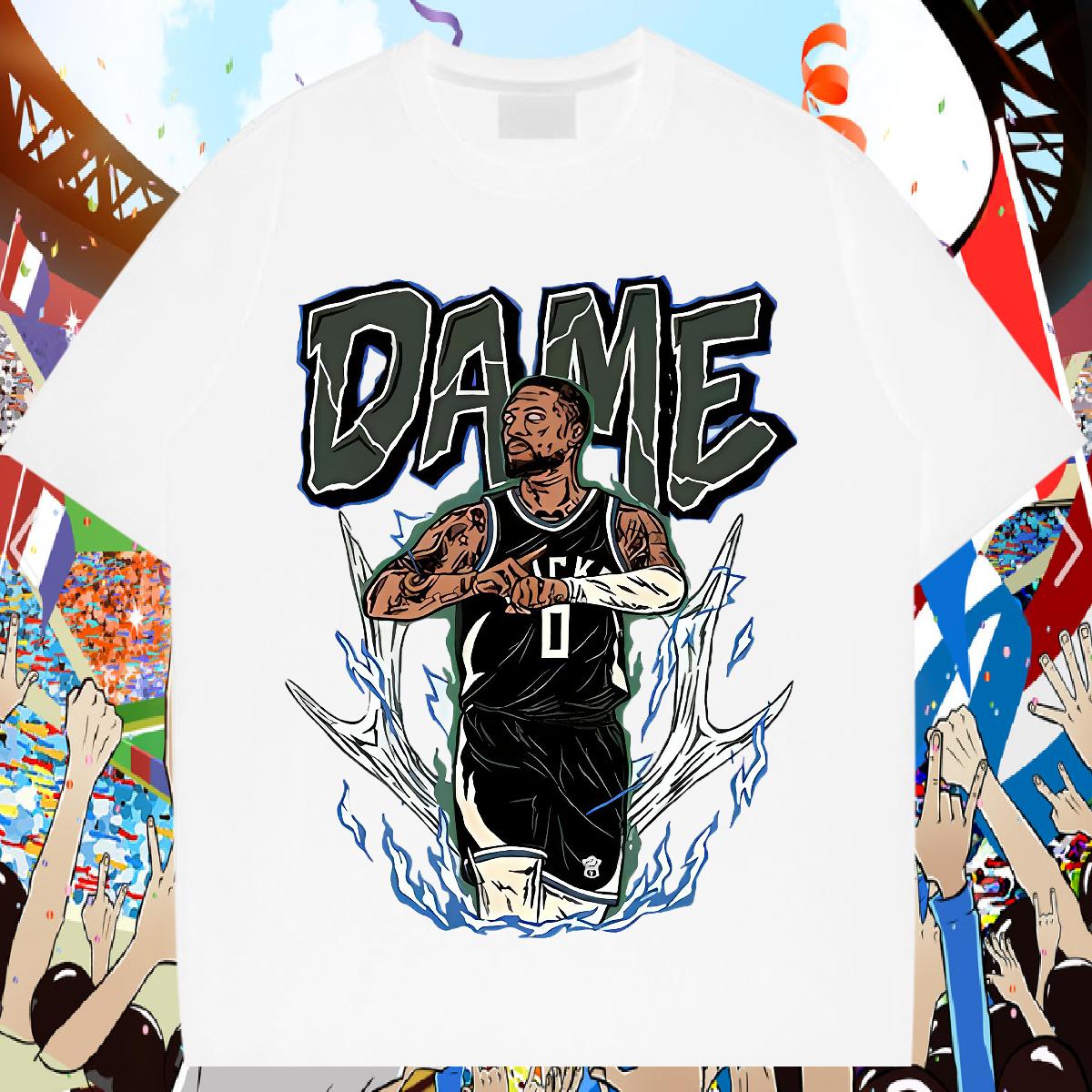 Cool Tshirts Round Neck Short Sleeve Anime Printing Street T-Shirts for Men DIY 2024 New Tees