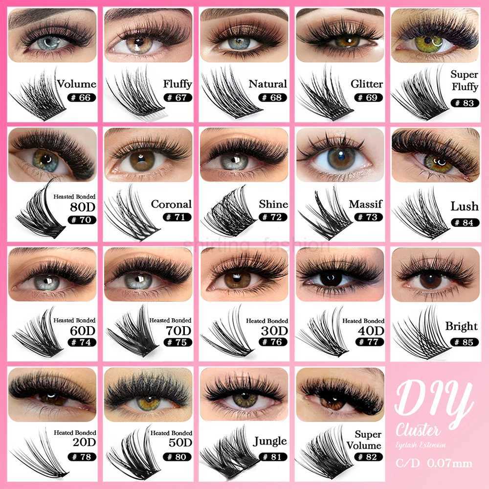 YUANZHIJIE Mix Length Fluffy Individual DIY Clusters Eyelash Extension C D Curl 144 pcs Natural Segmented Eyelash Makeup ToolsCL240713