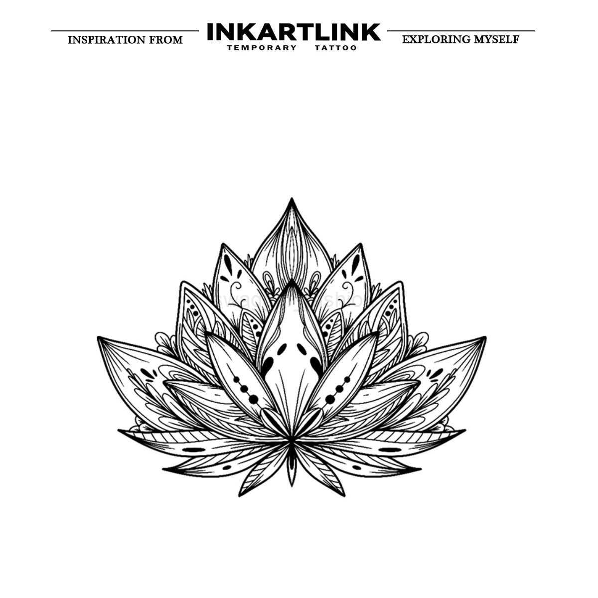 Lotus Flower Temporary Semi-Permanent Tattoo Sticker 1-2 Weeks of Waterproof Friction-Proof StyleB240713