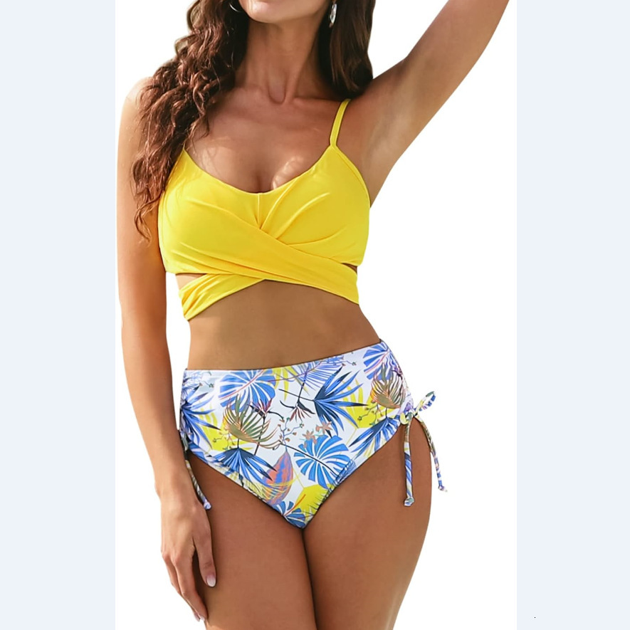 New Arrival New Product Washable Non-ironing Leisure Time Temperament New Pattern Ventilation 2023 New Bikini High Waist Women's Sexy Split Swimw