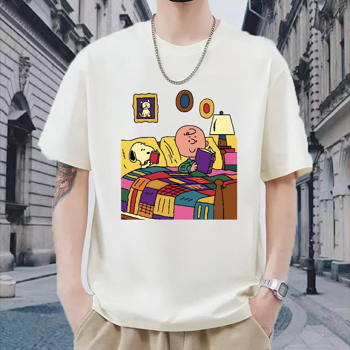 Customized Man T Shirts Cartoon Print Sports Casual Couples T Shirts Breathable Short Sleeve Wholesale