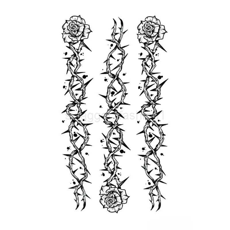 Tattoo Sticker Cool Black Line Element Totem Fake Tatto Waterproof Temporary Hand Chest Arm Makeup for Women Men Body Art TatooB240713