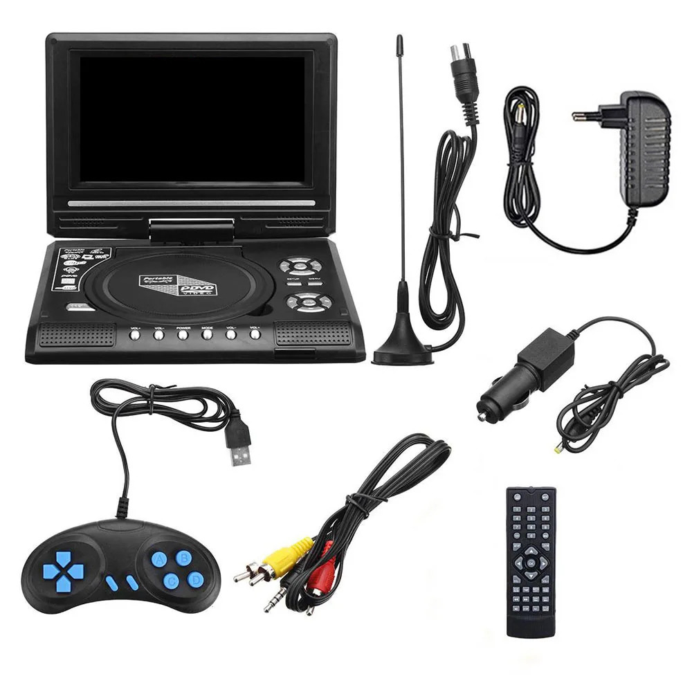78inch 16 9 Widescreen DVD Player 270° Rotatable LCD Screen Home Car TV Portable VCD MP3 Viewer with Game Function 240711