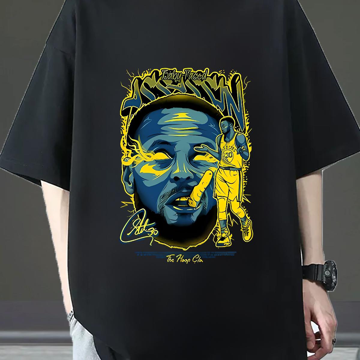 Fashion Design Mens T Shirts Anime Print Men Tshirts Beach Crew Neck Cotton Loose Clothings