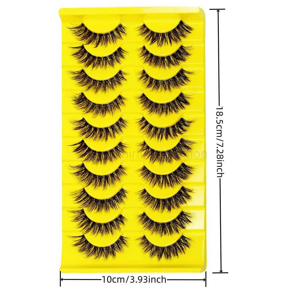 10 Pairs Hypoallergenic Dd Curl Slavic Volume False Eyelashes - Thick Full Strip With Large 3D Curve For Dramatic Eye MakeupCL240713