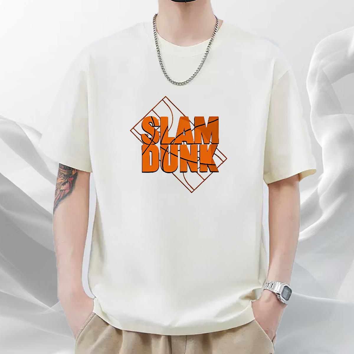 Popular T Shirts Men Anime Printing Street Cotton Breathable Men Tees Casual New Black White Polos