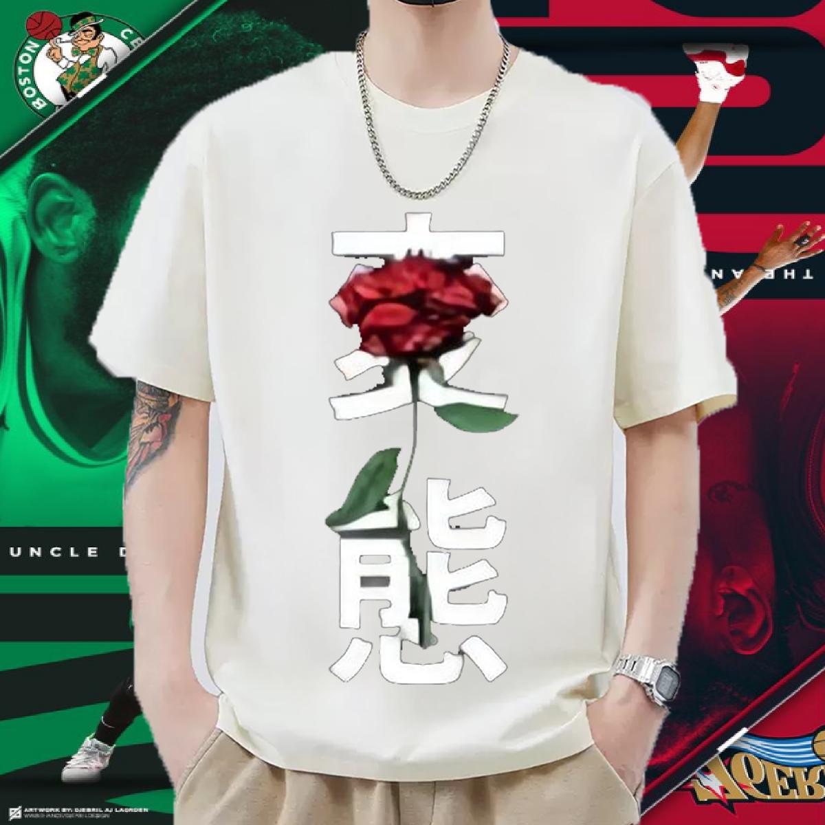 Loose Fit Man T Shirts Hip Hop Street Breathable Crew Neck Cotton Couples T Shirts New Arrival Cartoon Print Tshirts