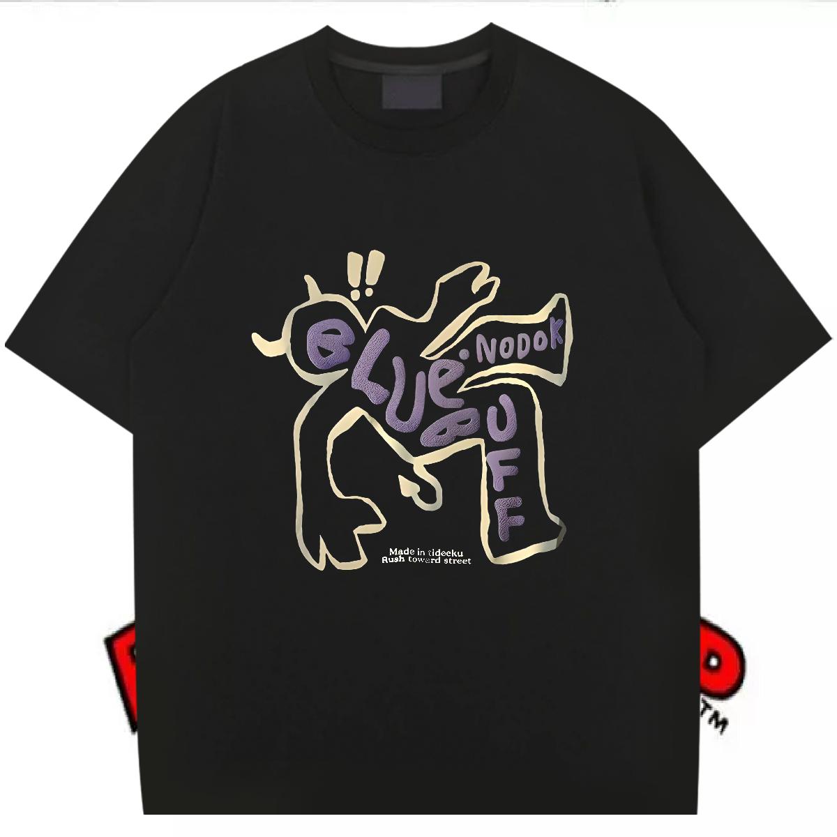 New Designer T-Shirts for Men Anime Print Couples T Shirts High Street Hip Hop Crew Neck Cotton Comfortable Tops Tees