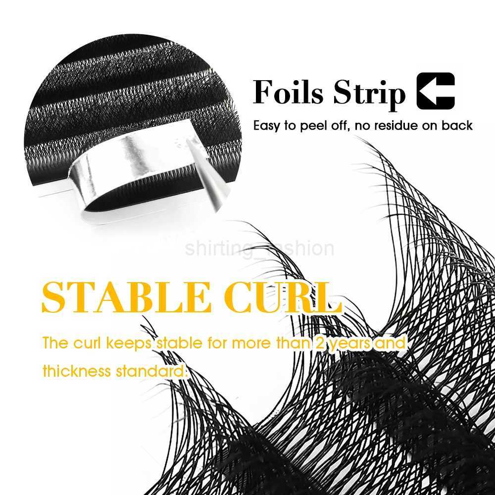 MASSCAKU W Shape Bloom 6D/7D/8D C/D Curl 0.07mm Automatic Flowering Premade Volume Fans Eyelash Extensions Natural SoftCL240713