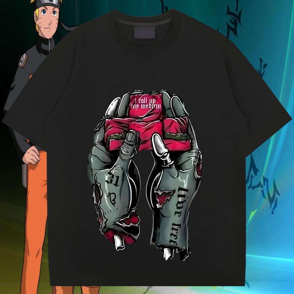 Classic Men Tees Short sleeve Cotton Soft Summer Casual T Shirts Men Anime Print Classic Casual Polos