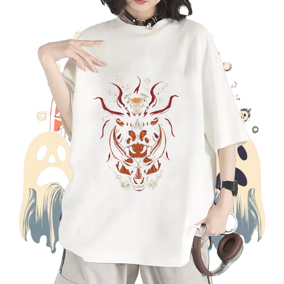 New Womens T Shirts Cotton Breathable Short Sleeve Cartoon Anime Polos Sports Street Wear Unisex Couples T Shirts