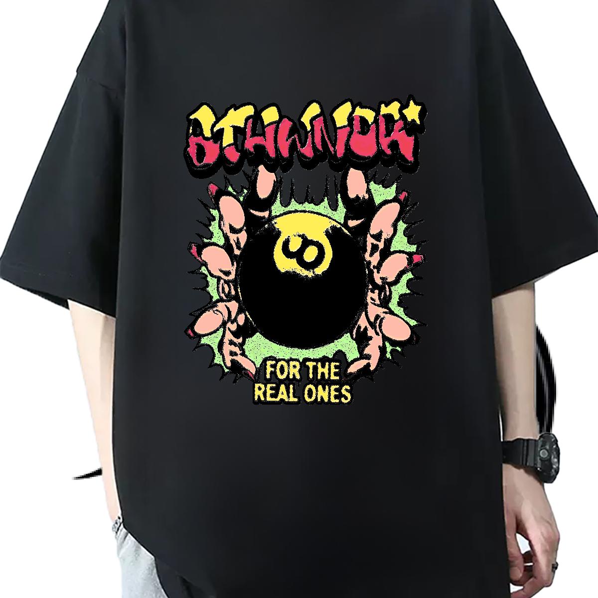 DIY Customized Man T Shirts Cartoon Print Casual Beach Tshirt for Man Woman Crew Neck Cotton Popular