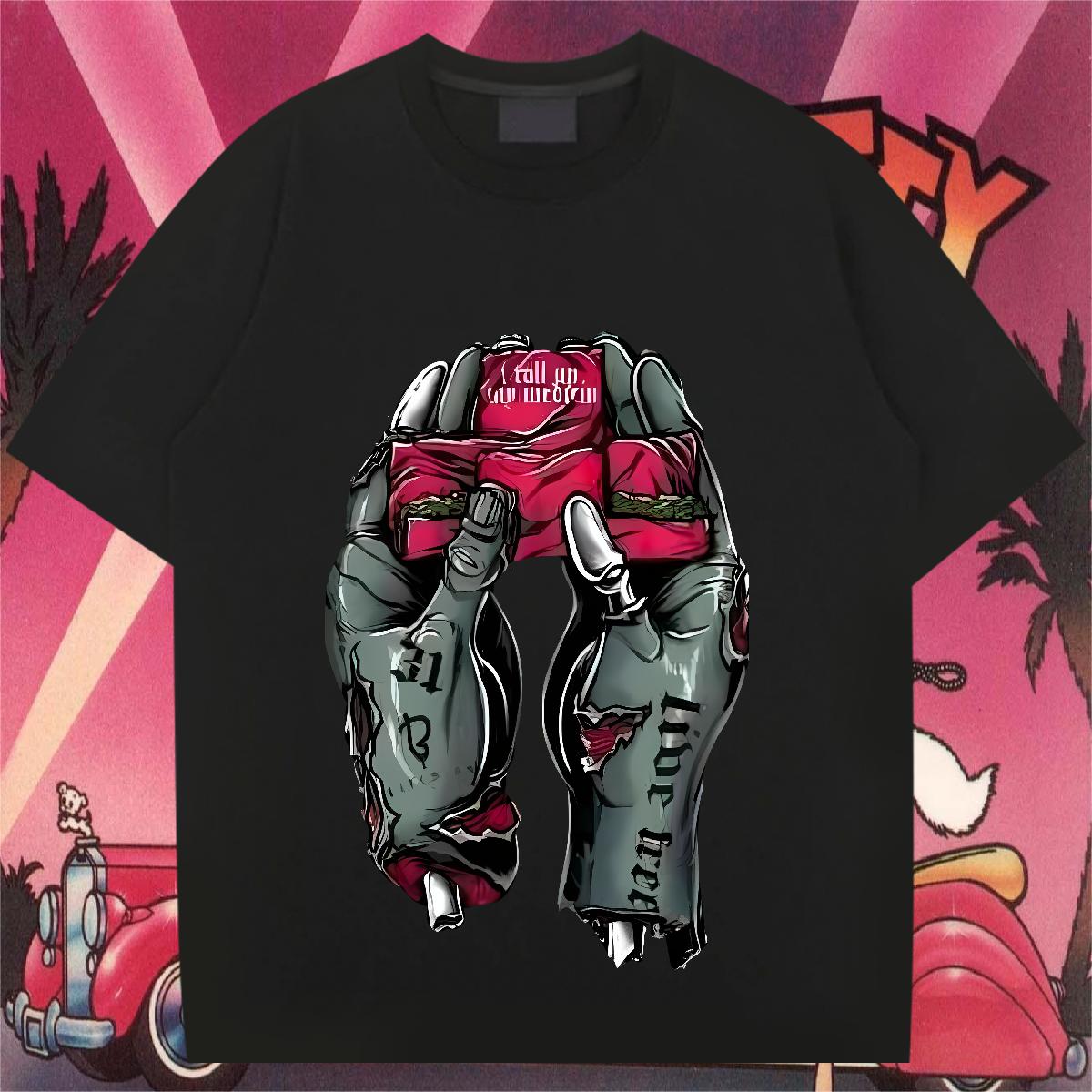 Classic Tshirts Cotton Breathable Short Sleeve Anime Printing Street T Shirts Men DIY Anime Customized Top Tees