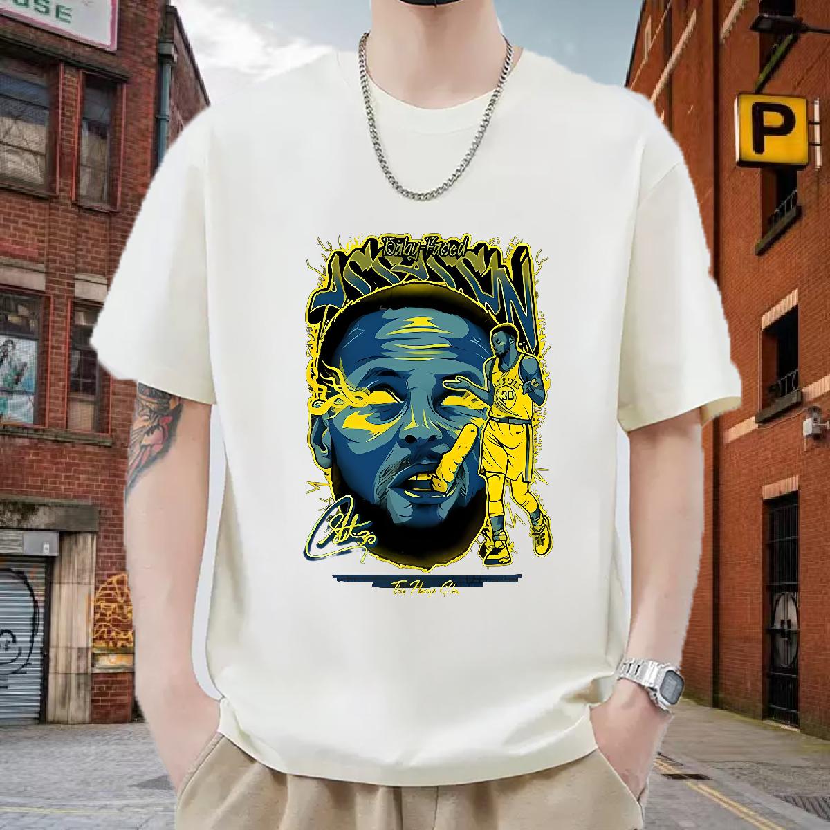 Customized T-Shirts Floral Print Mens Tshirts High Street Hip Hop Breathable Crew Neck Cool Design Tops Shirt