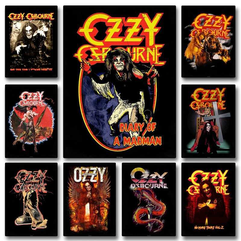 Retro Heavy Metal Band Rock Ozzy Osbourne Band Poster Canvas Painting Wall Art HD Pictures Print For Home Family Bedroom DecorB240713
