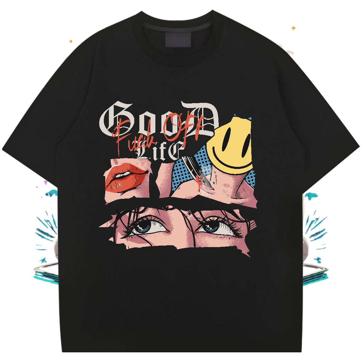 Wholesale Mens T Shirts High Street Hip Hop Short Sleeve Cotton O-Neck Tshirt for Man Woman Casual New Cartoon Print Tops Tees