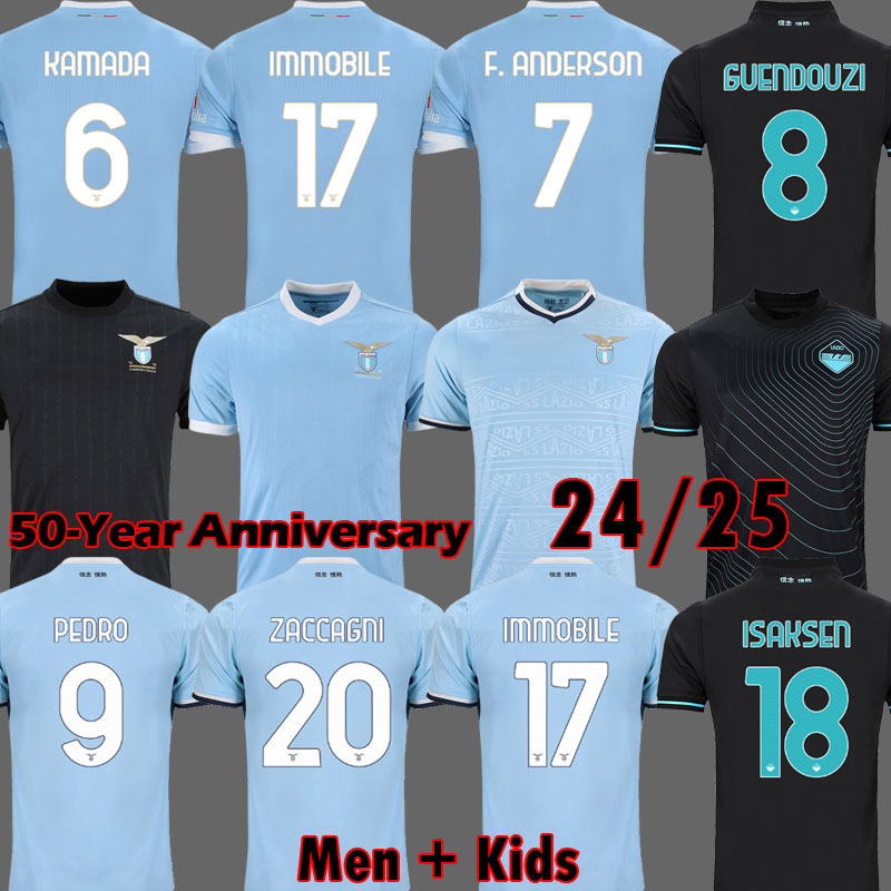 24 25 Lazio soccer jersey 2023 2024 Lazio 50-year anniversary football shirt PEDRO Black LUIS ALBERTO IMMOBILE Men Kids LAZ kits Uniform maillot maglia da calcio
