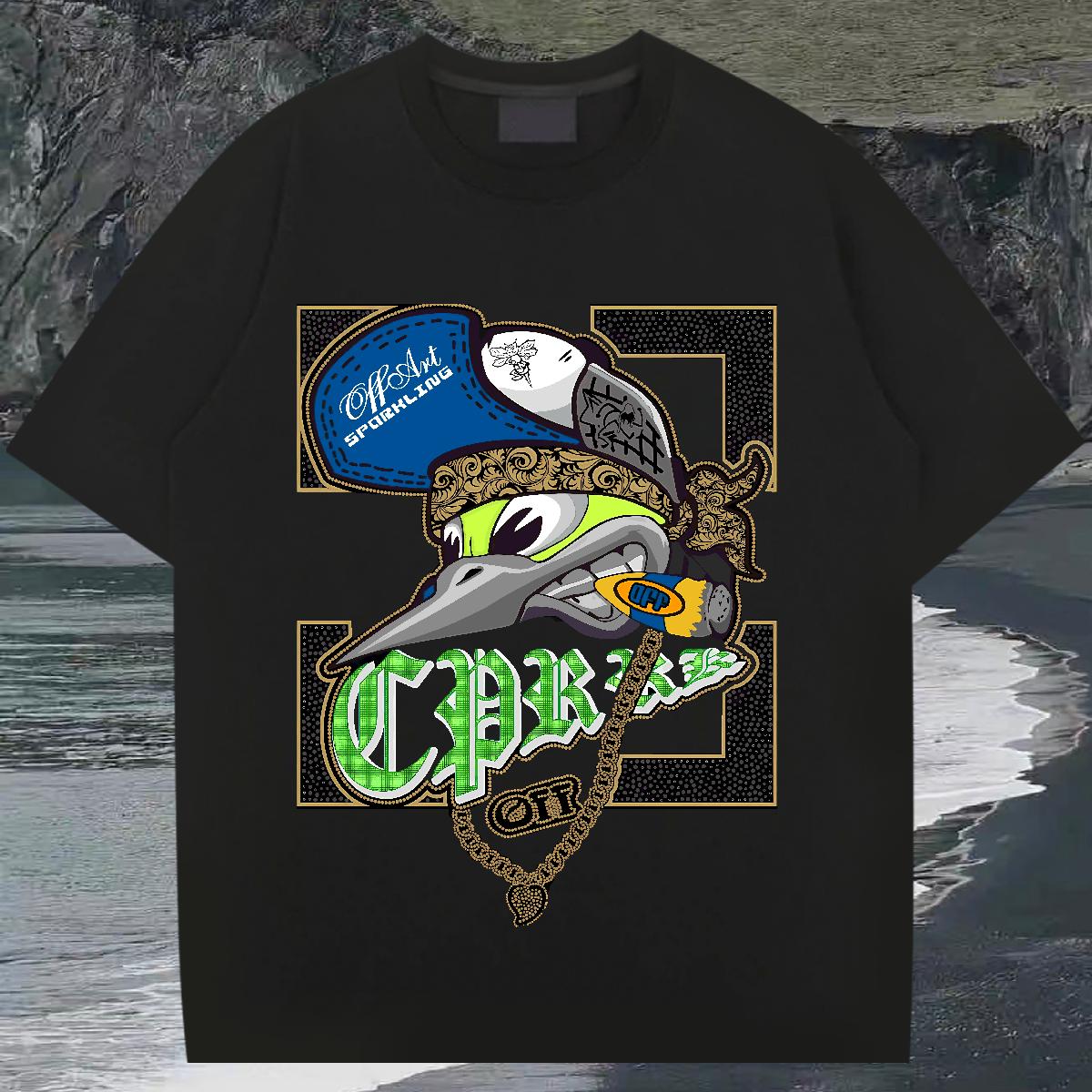 2024 Summer Men T Shirts Asian Size Street Casual Men Tees Cotton Breathable Soft Loose