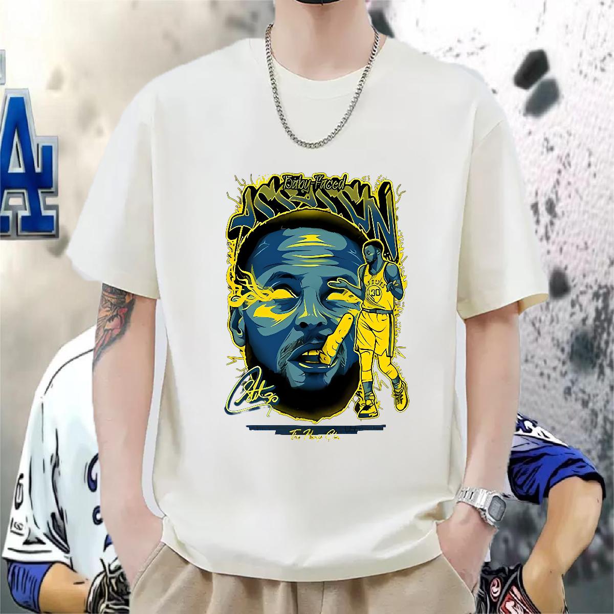 Cool T Shirts Men Casual Daily Wear Breathable Crew Neck Mens Tshirts 2024 Summer Cartoon Print Top Tees