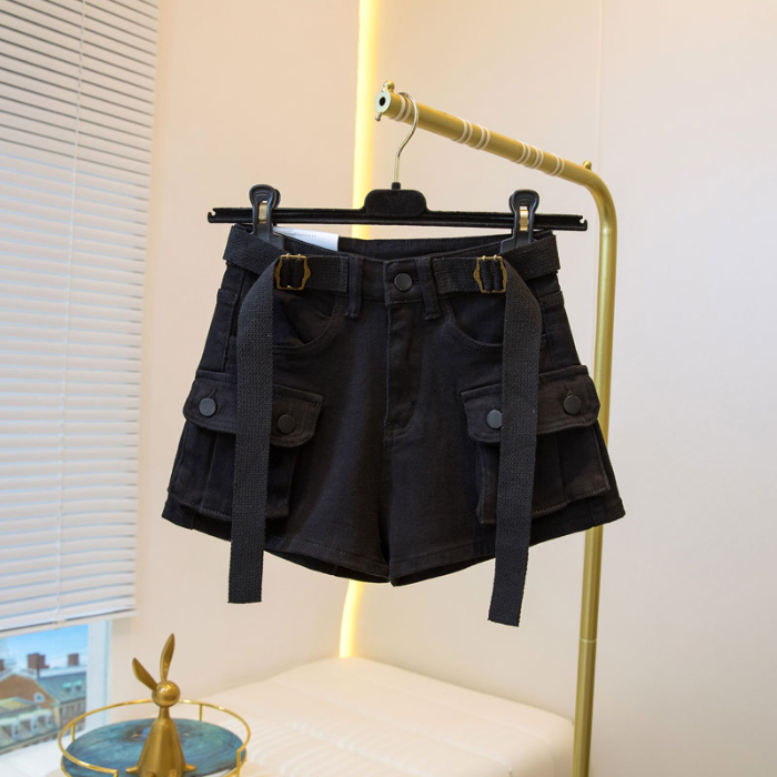 American sweet and cool spicy girl workwear shorts pure desire to look thin khaki hot pants 2024 summer new women's clothing