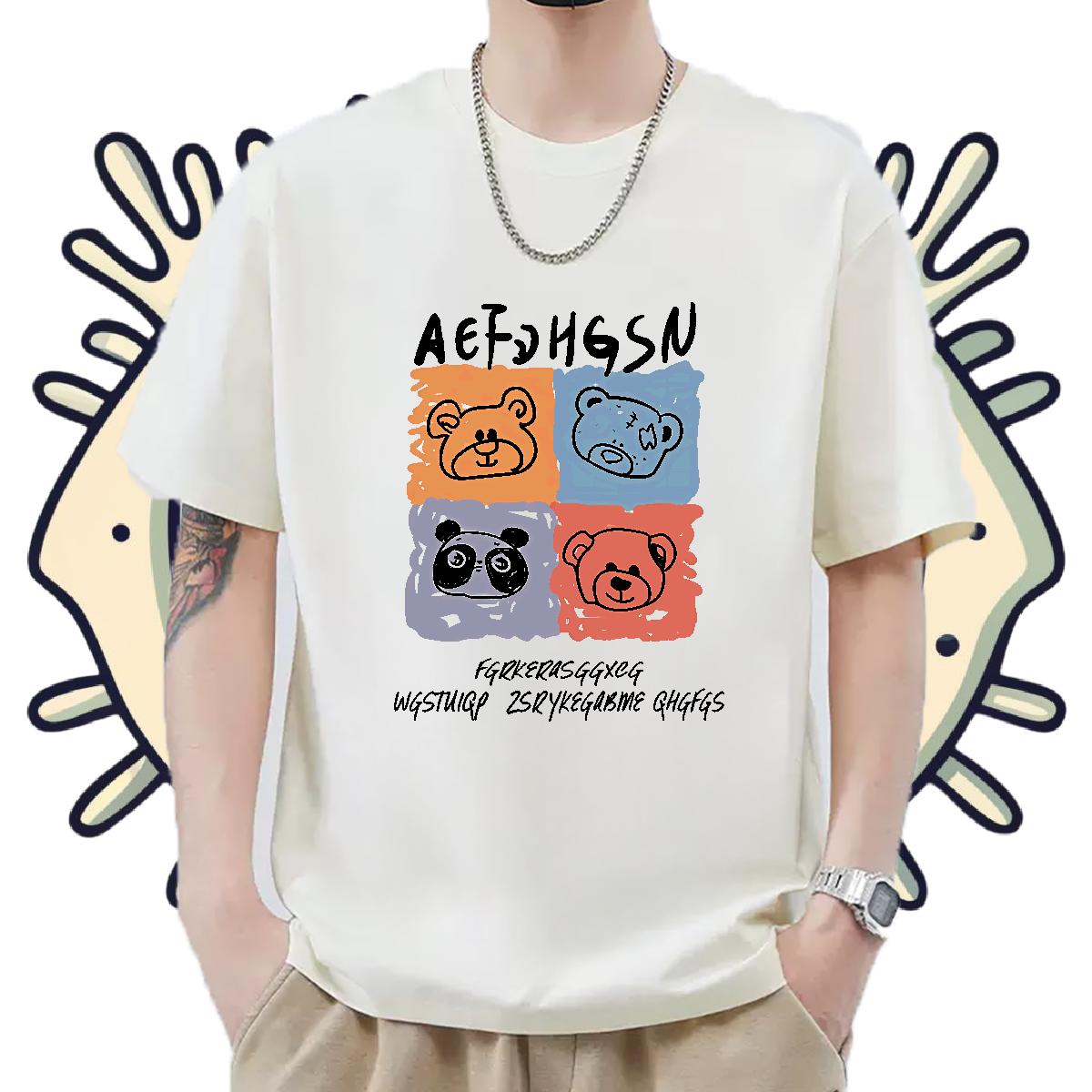 Designer Men Clothes T-Shirt Cotton O Neck Short Sleeves Casual Daily Wear T-Shirts Custom Cartoon DIY Customized Tees