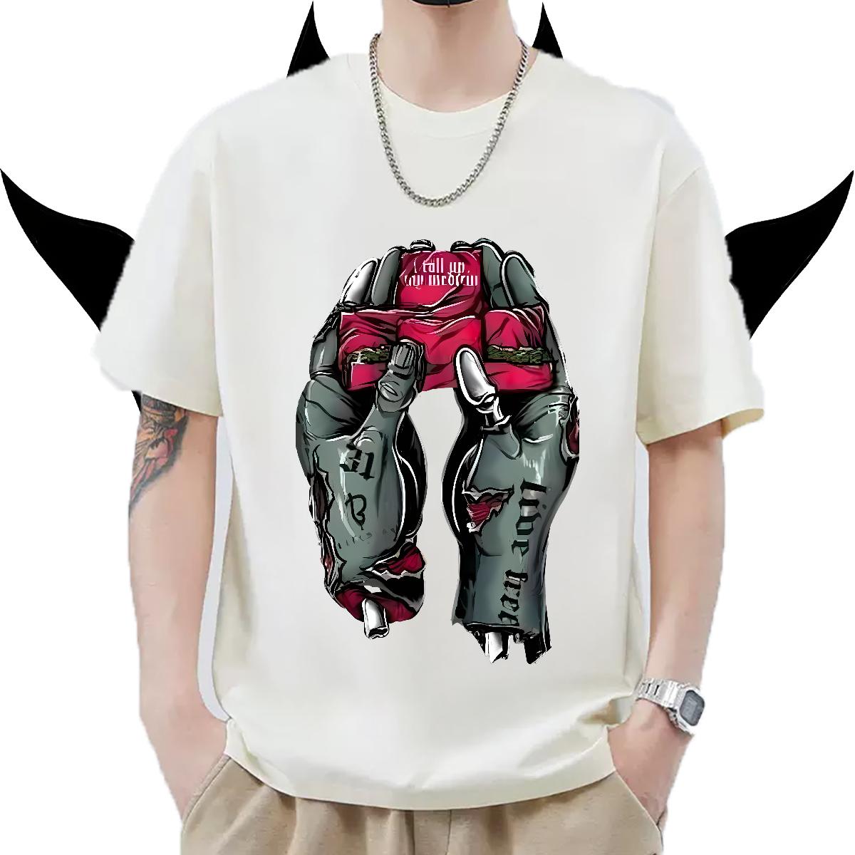 Designer T-Shirts Anime Printing Street 180g Cotton Men Tees Classic DIY Wear