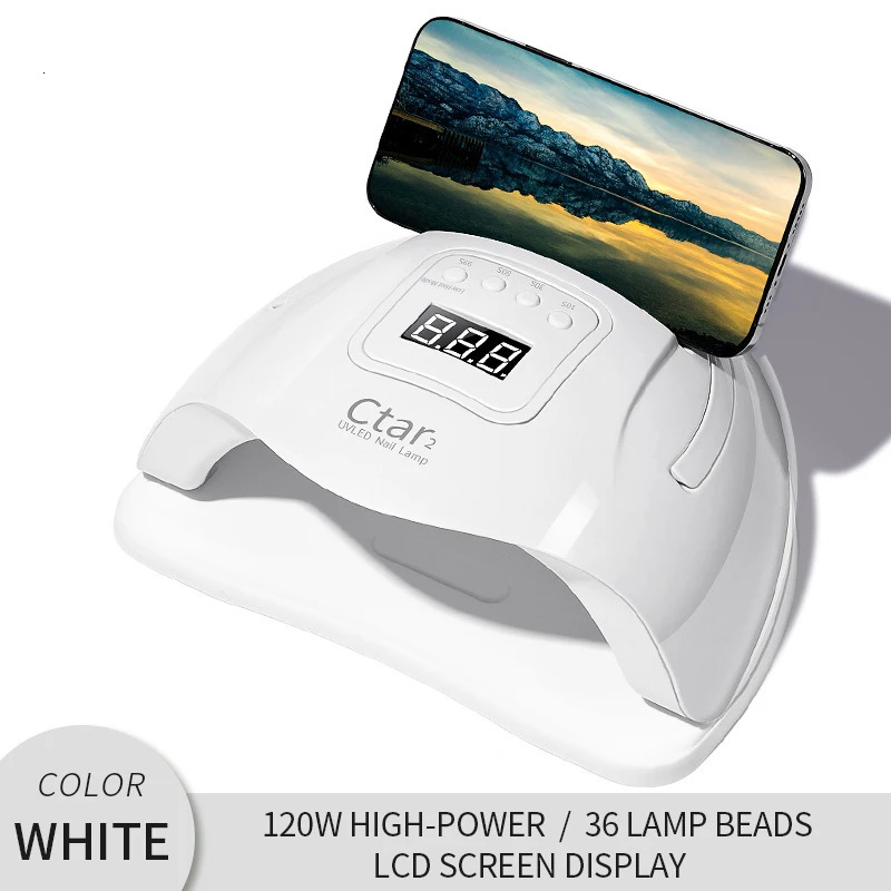120W UVLED Nail Lamp Nail Dryer Nail Potherapy Machine Dual Light Source UV Nail Lamp For Women And Girls Nail Art DIY Use 240713