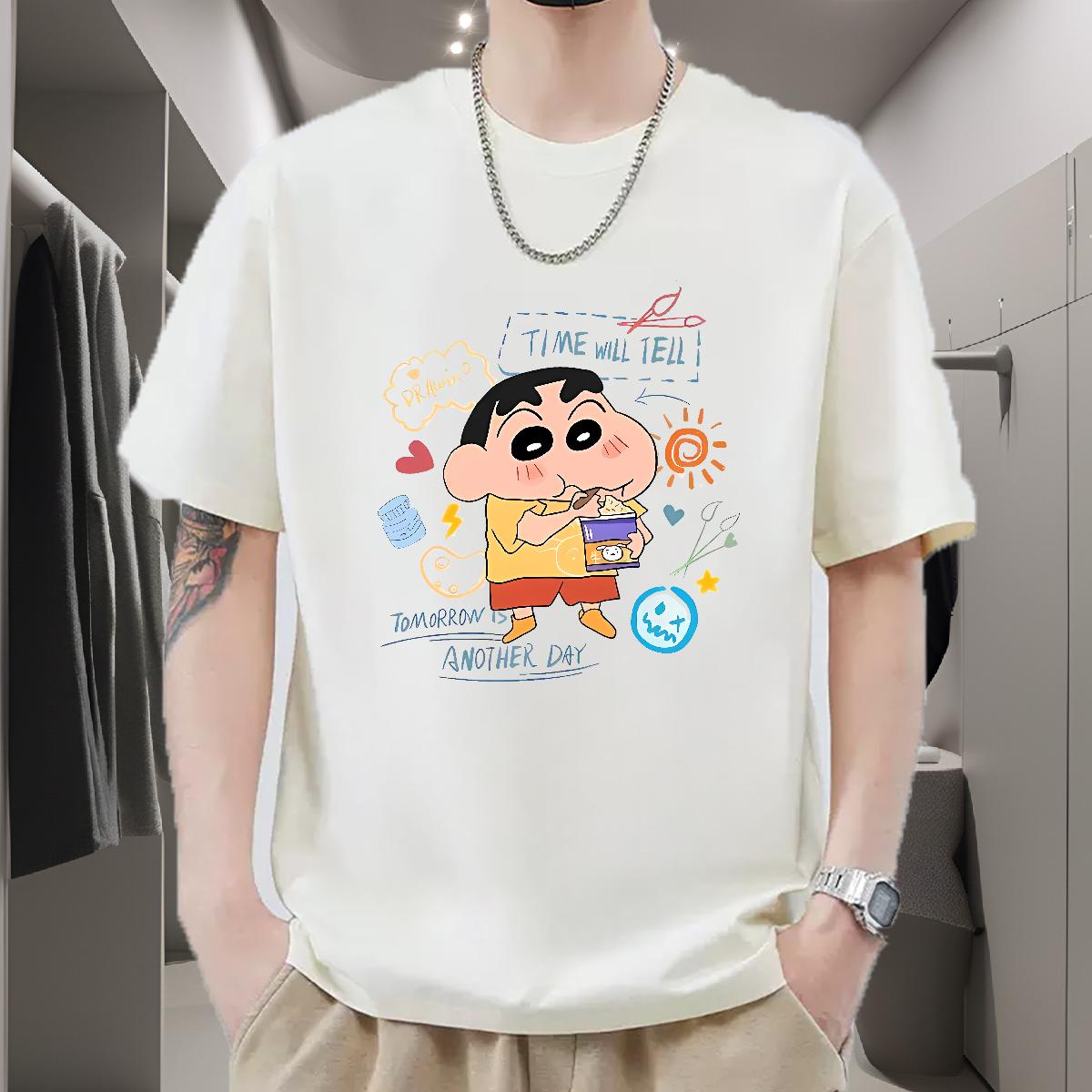 Classic Casual T-Shirts for Men Asian Size Summer Casual Tshirt for Man Woman Crew Neck Cotton Loose Fit