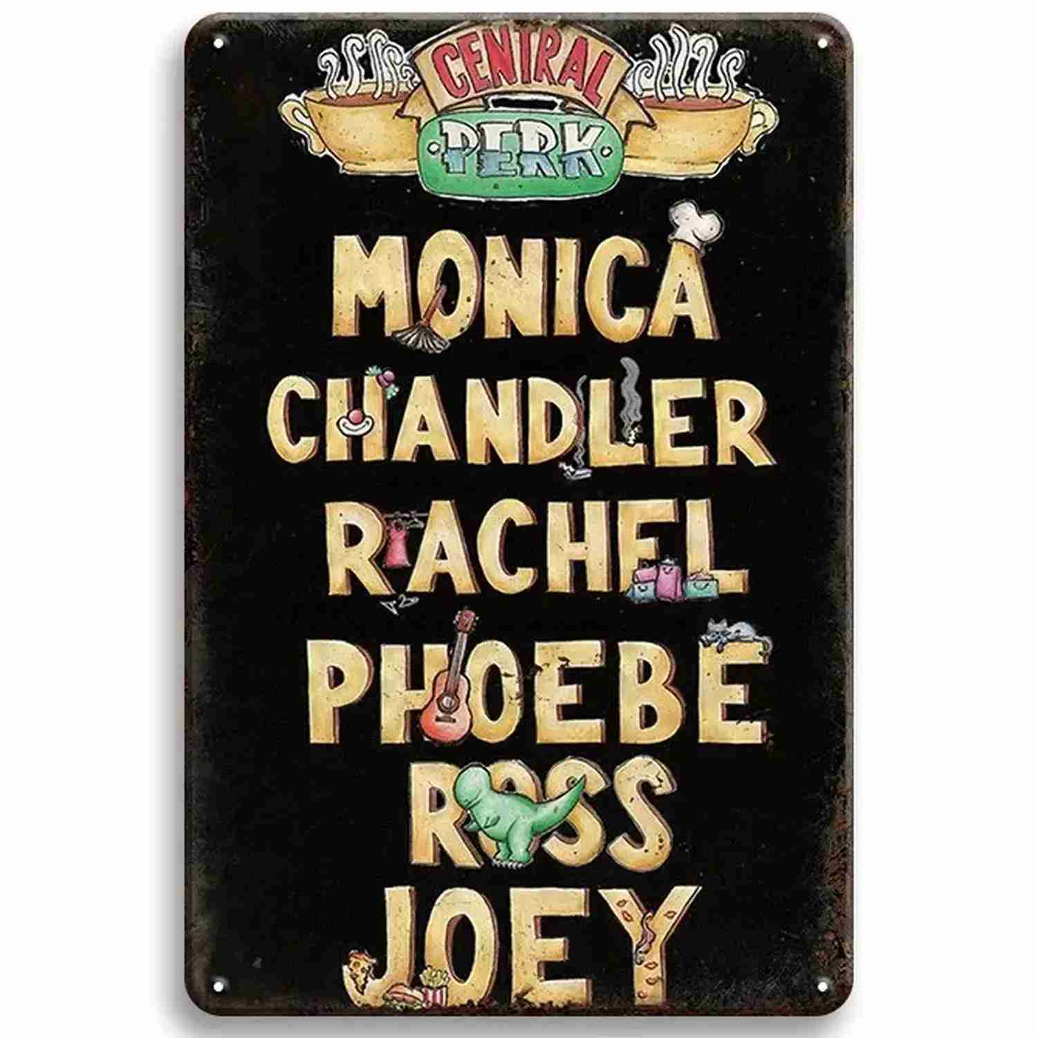 Central Perk Friends TV Show Metal Signs Decor Poster for Cafe Bar Pub Club Tin Sign Decorative Plaques Painting Wall DecorationB240713