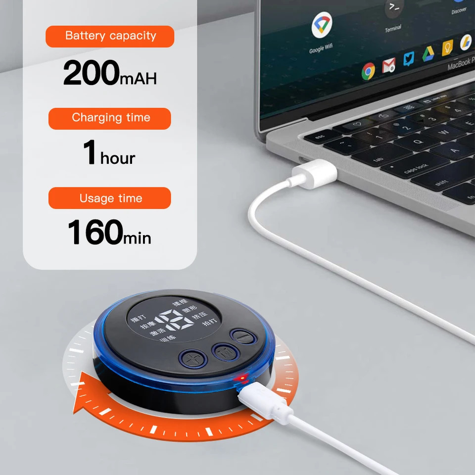 Electric EMS Neck Massager Mini Cervical Back Muscle Pain Relief Patch Stimulation Massage Pad Portable gel Pad Sticker 240713