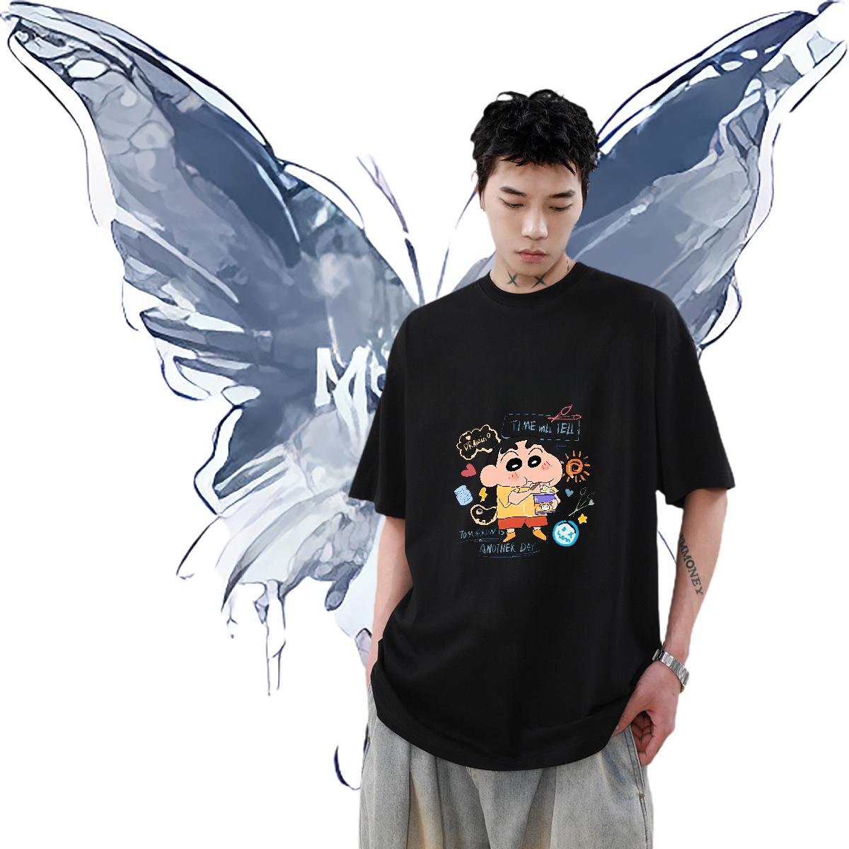 Brand T-Shirts DIY Anime Men Clothes T-Shirt Hip Hop Cotton O Neck Short Sleeves Loose Tees
