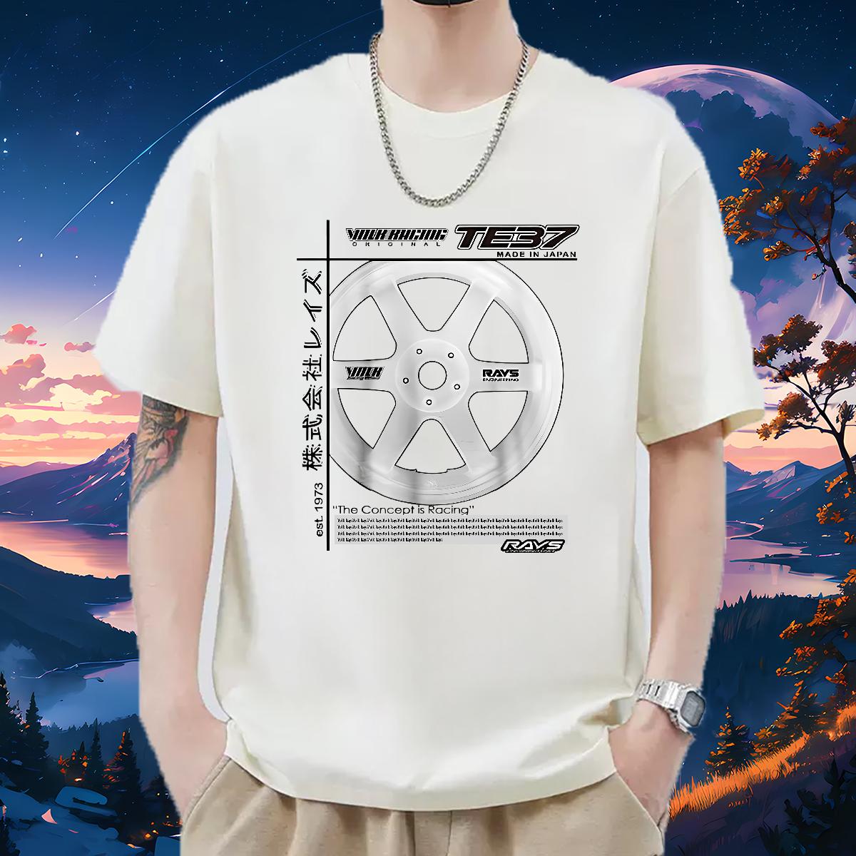 Loose T-Shirts for Men Daily Outfit Cotton O Neck Short Sleeves Men Tees 2024 DIY Anime Polos